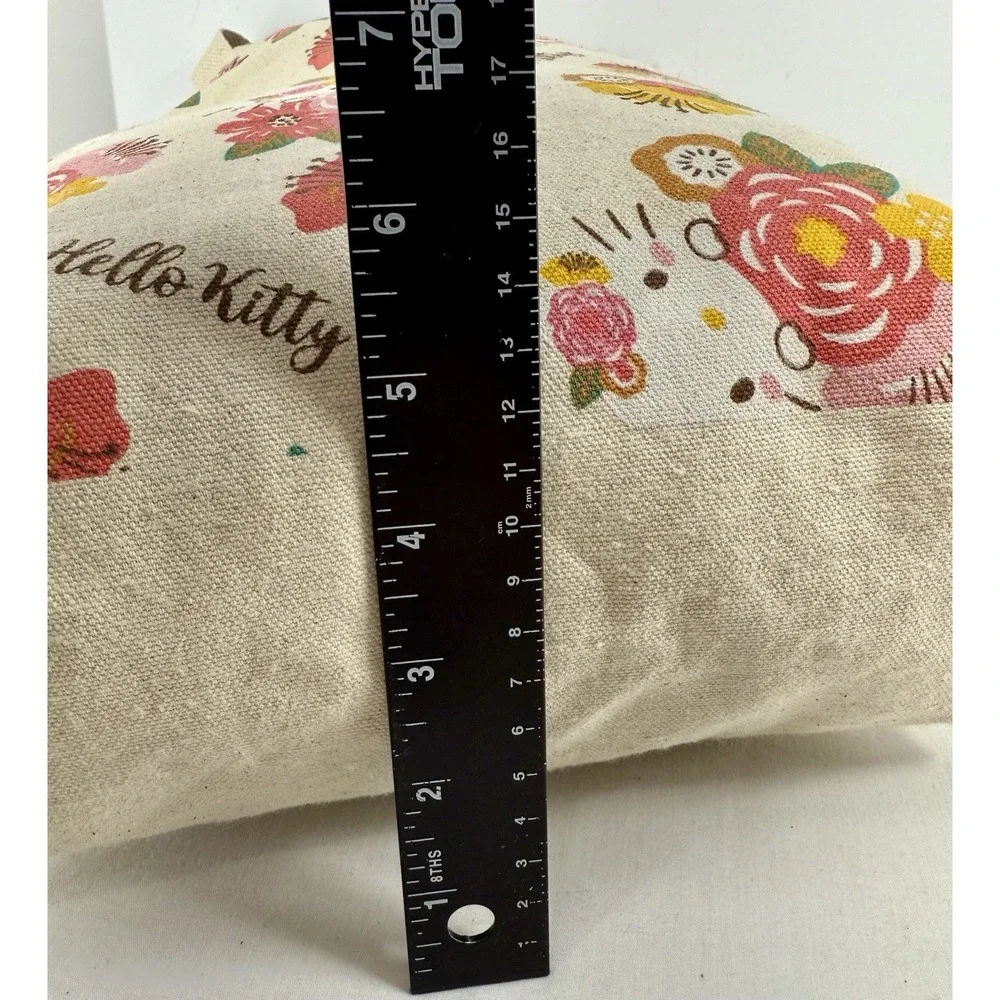 Hello Kitty‎ Floral Canvas Tote Bag w/ Pin Badge 13x10x6 Sanrio 2024